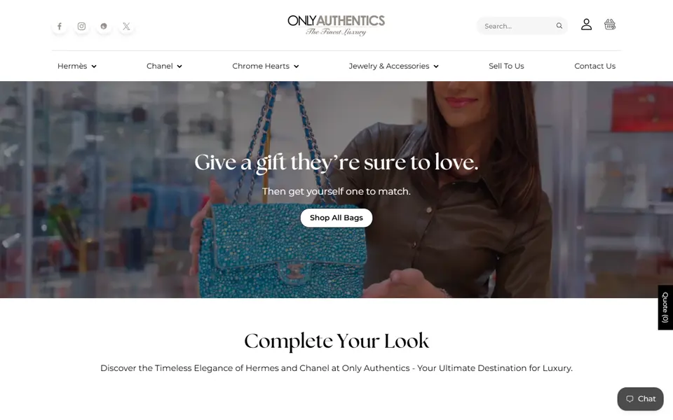 Loja virtual Only Authentics, criada pela Fenner Websites