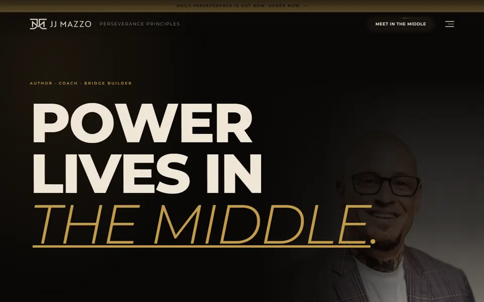 Site institucional Perseverance Principles, criado pela Fenner Websites